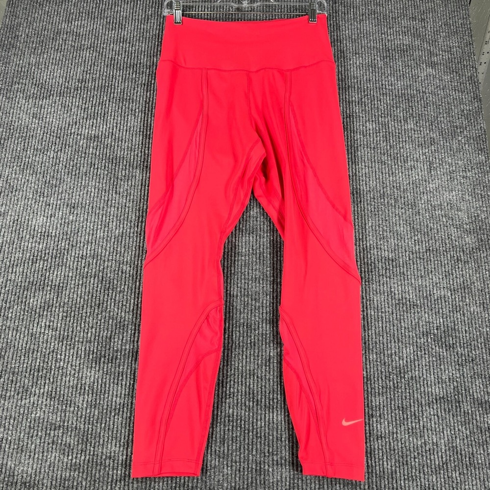 Nike Leggings Womens Medium Pink‎ Dri Fit Workout Training Active Gym Lift Run
